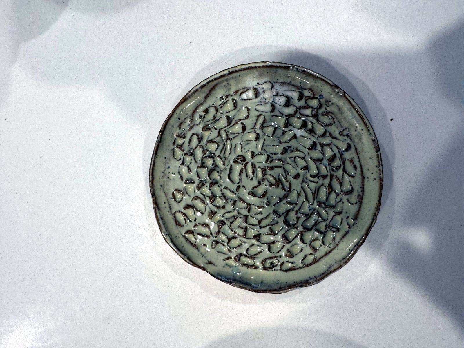 Carved Dish, handmade stoneware, SA-10, view 1