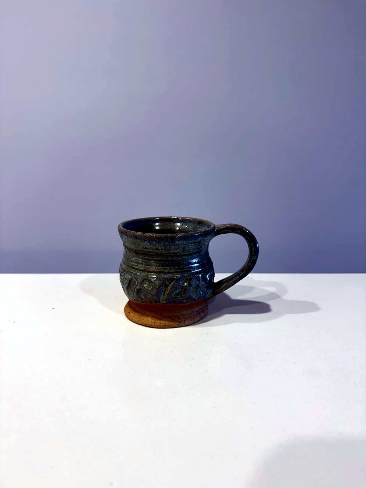 Carved Mug, handmade stoneware, SA-09, view 1