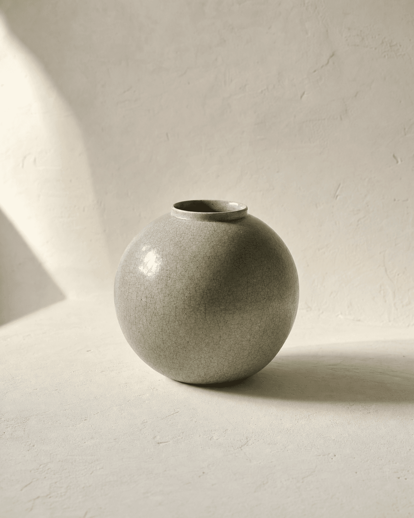 moon jar, celadon crackle glaze